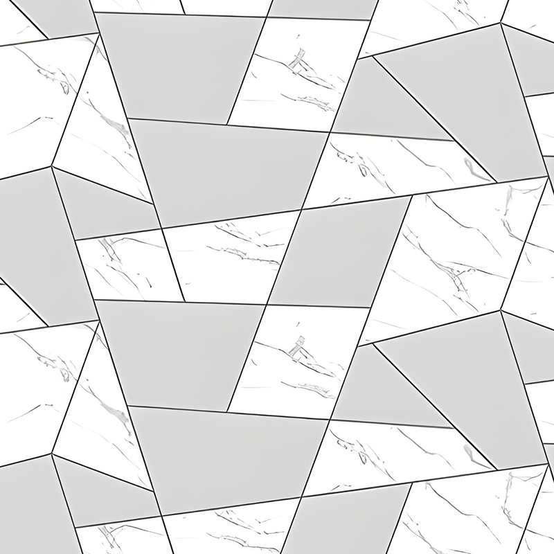 Pozlátená geometrická dekorácia na stenu do obývacej izby PET prenosová fólia